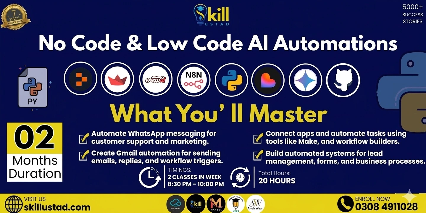 skillustad-no-code-and-low-code-ai-development-2026-lahore